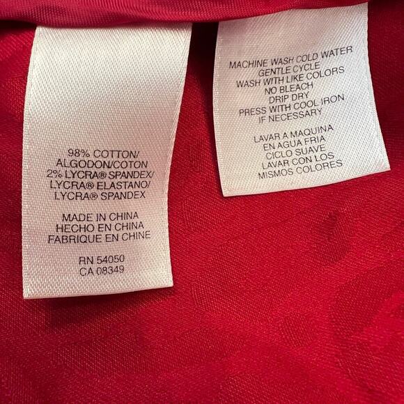 Jones New York Stretch Red Tone on Tone Cheetah Print Fitted Jacket Size M - Picture 8 of 12